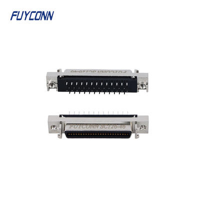 SCSI 50pin Servo Connector MDR PCB Straight 1.27mm With Zinc Alloy Shell