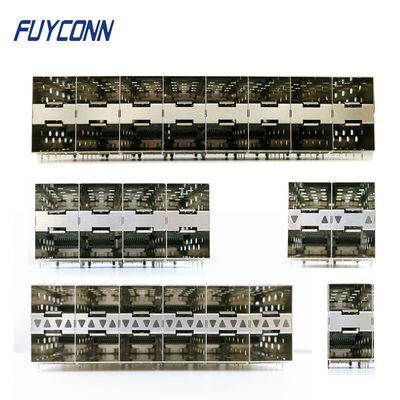 SFP+ 2x2 Press-Fit Connector 80pin Dual Port with Lightpipe