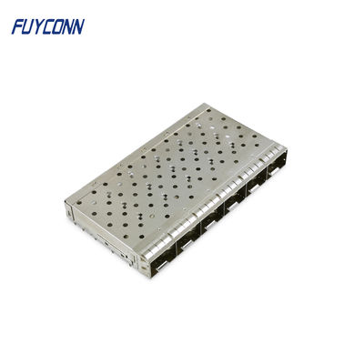 SFP+ Cage Connector 1x6 Ports Press Fit Pins 10Gb/s