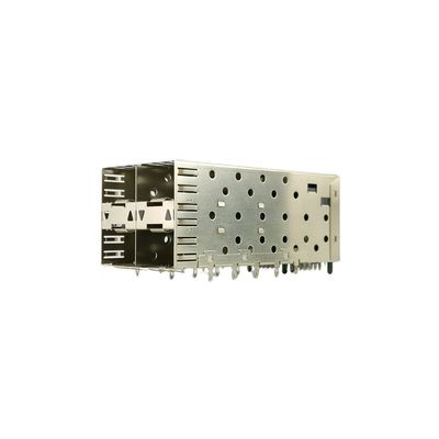 2x2 Ports 80Pin Female SFP Connector with Light Pipe