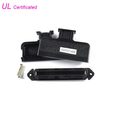 2.16mm hoogte Telco Centronic 50 het Vrouwelijke Type van Pin Connector IDC 25 Paren Schakelaar met 180 Graad zwarte Plastic dekking