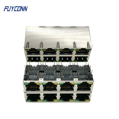 Fosfoorbrons 2x4 8 Havens 64 Pin Female-PCB RJ45 Jack Connector