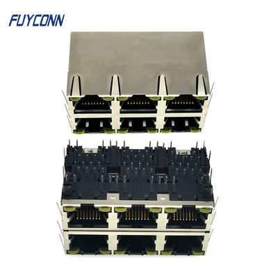 2x3 6 PCB 48 Pin Modular Jack Connector van de Havens Vrouwelijke RJ45 Schakelaar