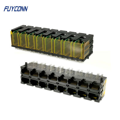 De Schakelaar van de de Havens16*10p 160 Speld RJ45 van PCB 2x8 met Rechte hoekterminal